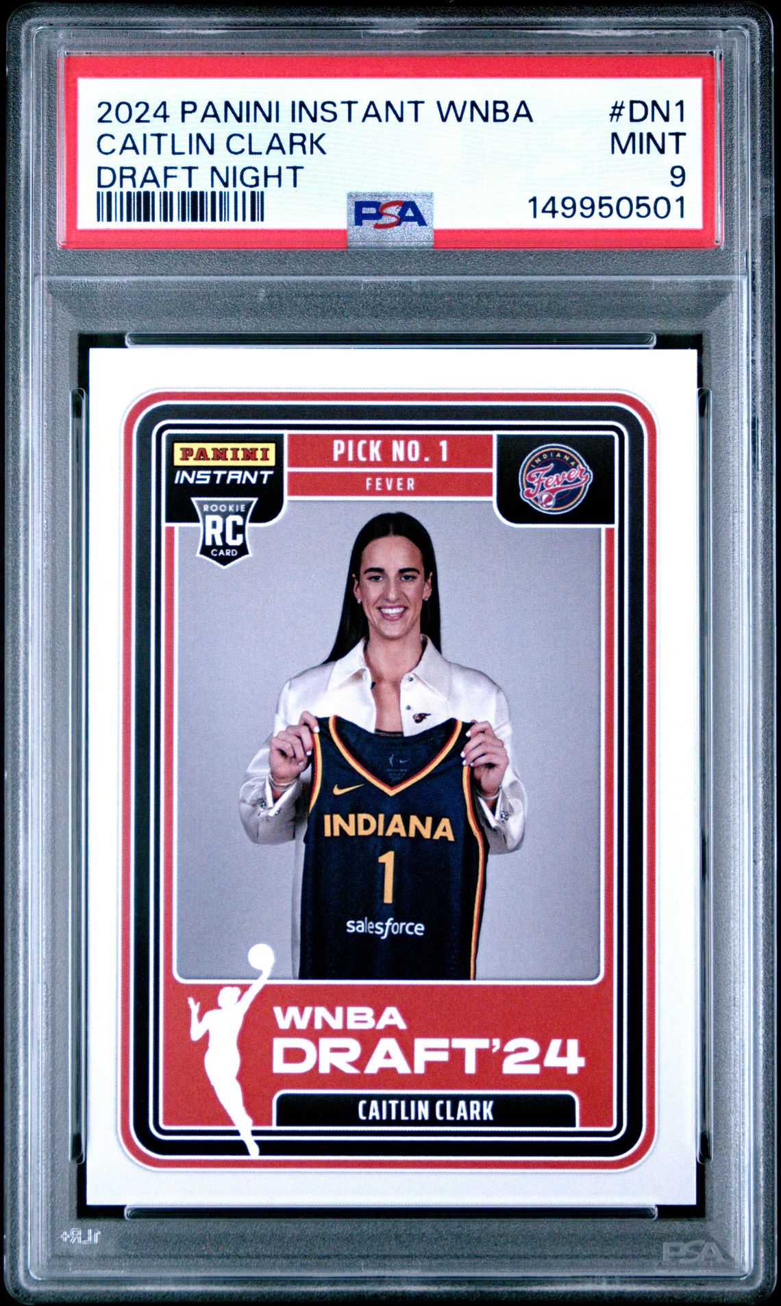 2024 Panini Instant Wnba Draft Night Caitlin Clark #Dn1 Mint 9 front
