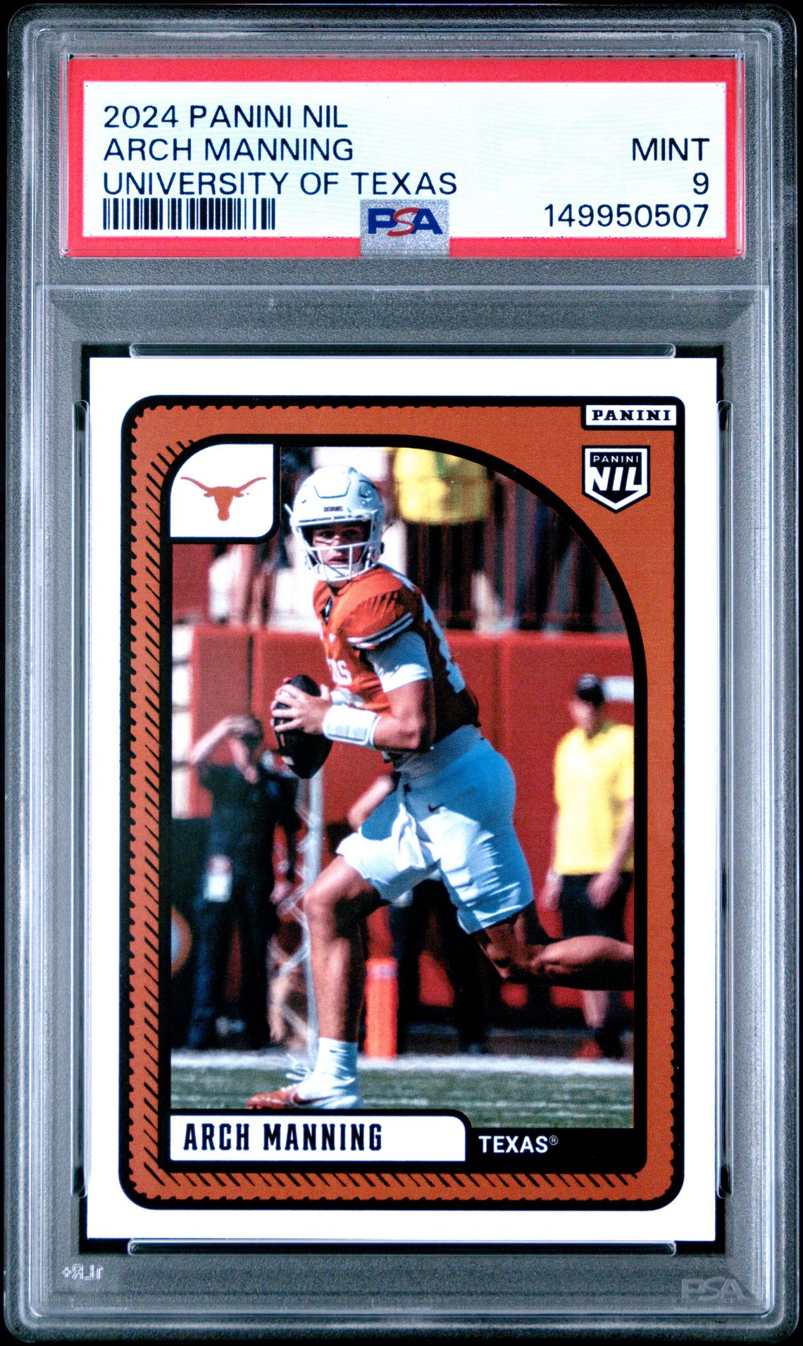 2024 Panini Nil University Of Texas Arch Manning Mint 9 front