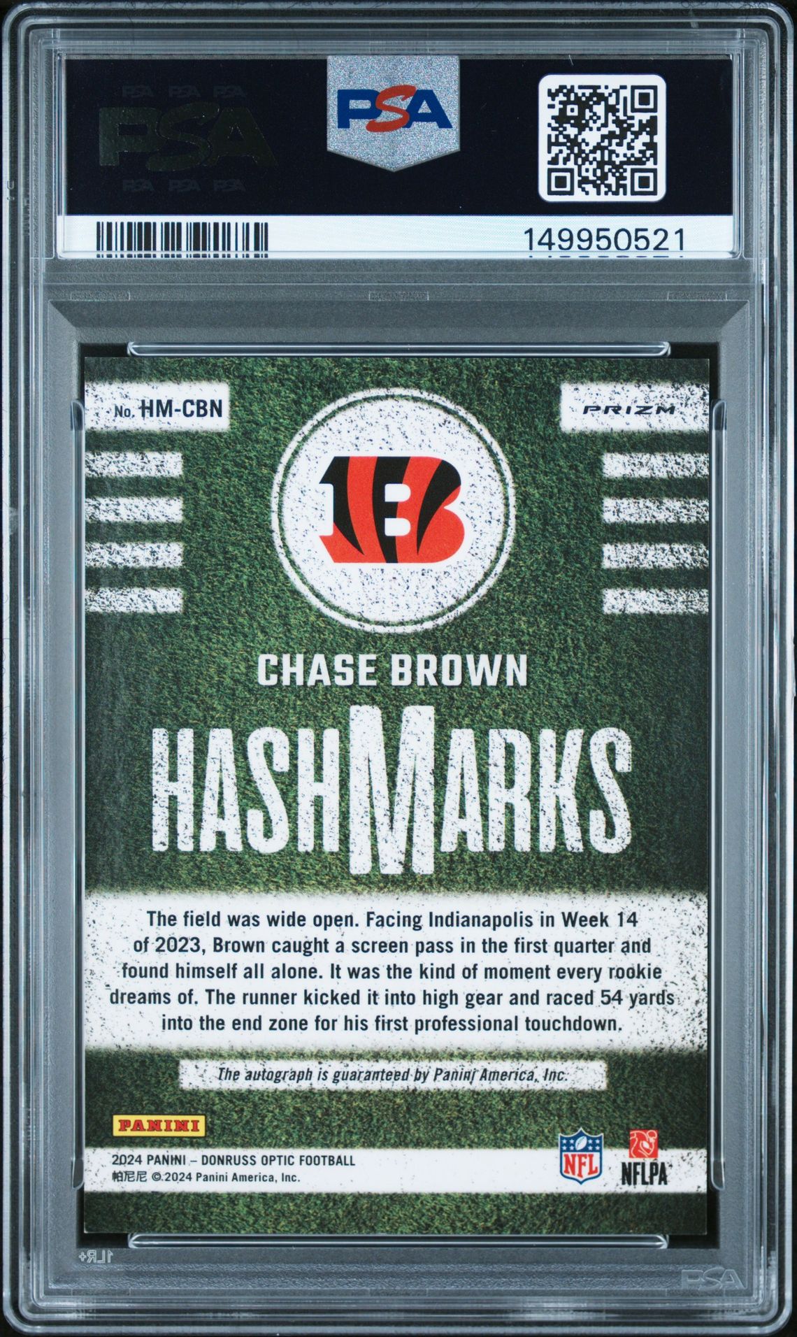2024 Panini Donruss Optic Hash Marks Chase Brown #Hmcbn Mint 9 back