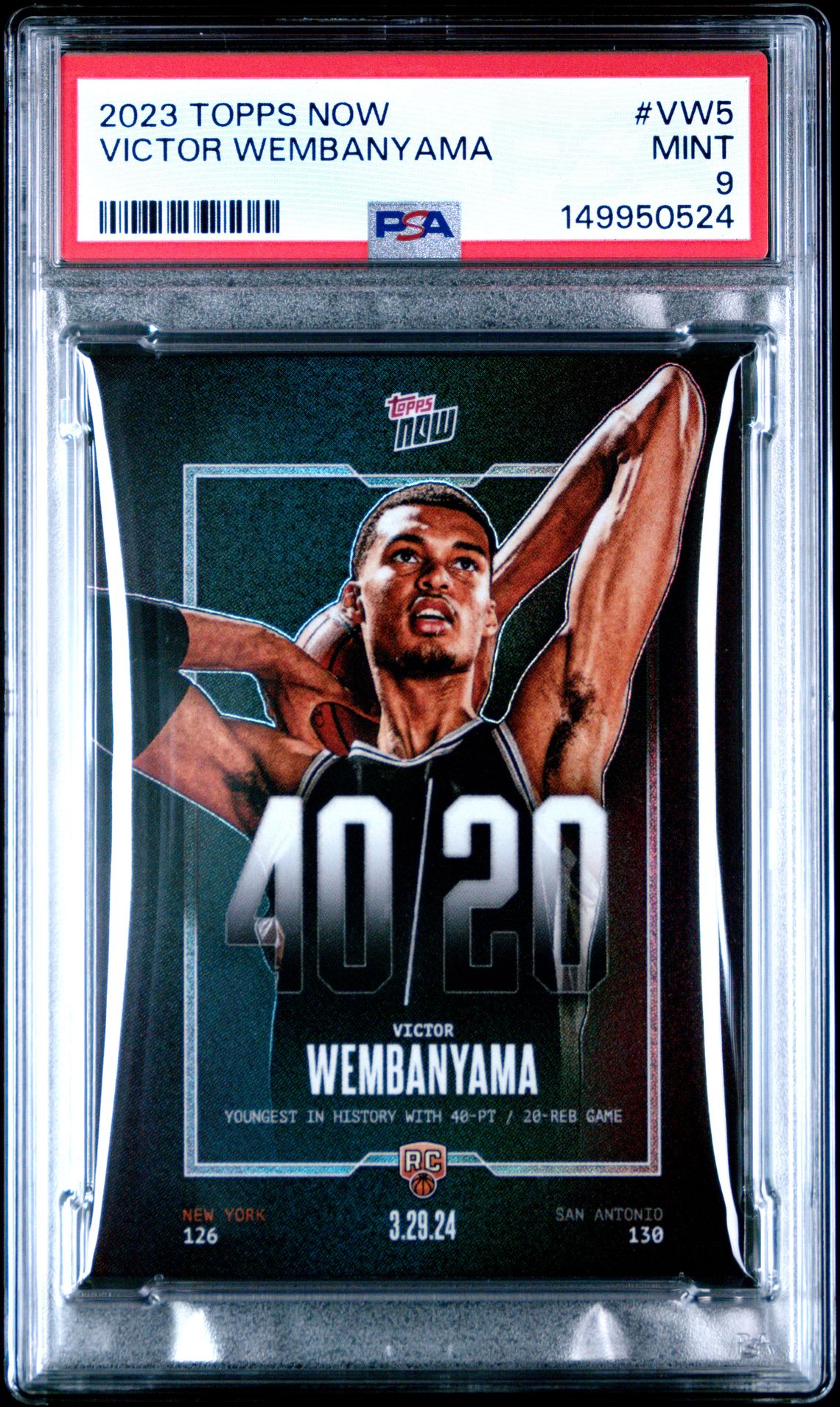 2023 Topps Now Victor Wembanyama #Vw5 Mint 9 front