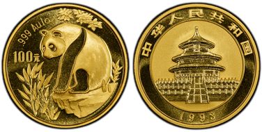 1993(上) 100 Yn Panda Au Large Date PAN-189A MS70