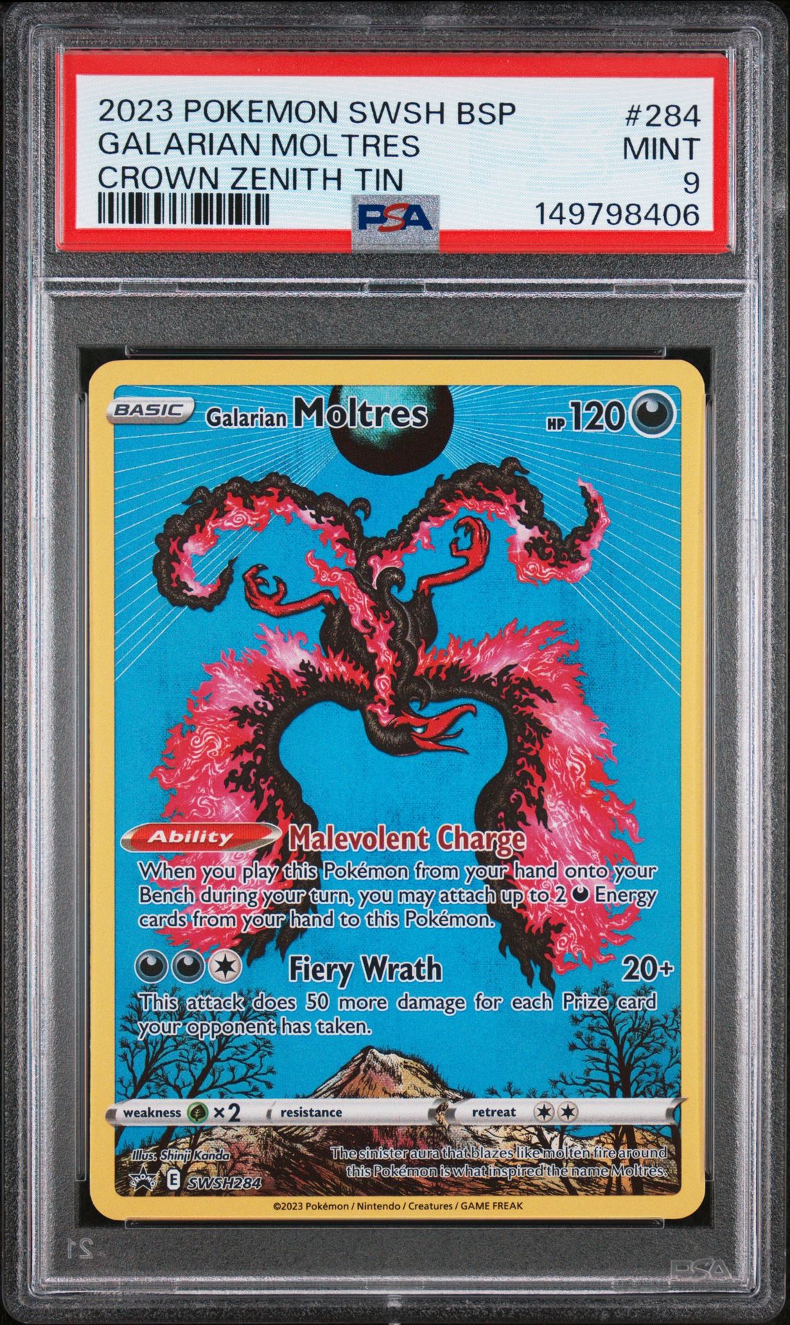 2023 Pokemon POKEMON SWSH BLACK STAR PROMO Crown Zenith Tin Galarian Moltres front