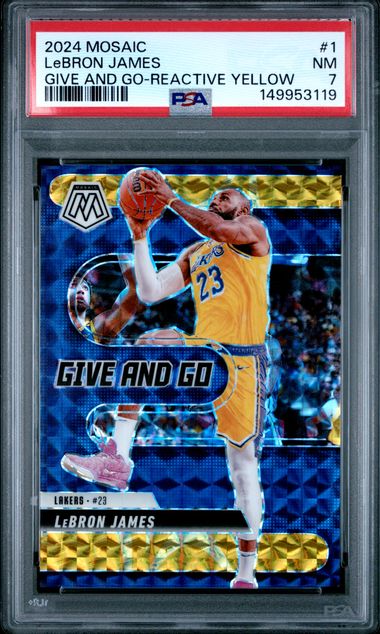 2024 Panini Mosaic Yellow #1 LeBron James front