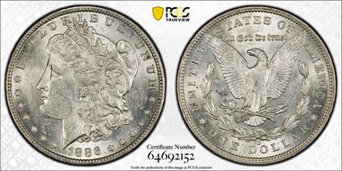 1886-O $1 AU58