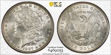 1887 $1 MS66