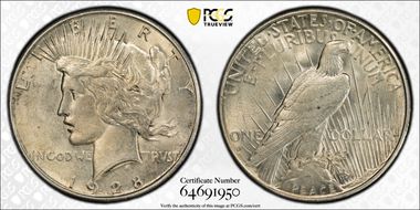 1928-S $1 VAM 3, Doubled Motto AU55