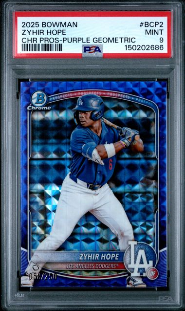 2025 Bowman Bowman Chrome Refractor #BCP-2 Zyhir Hope front