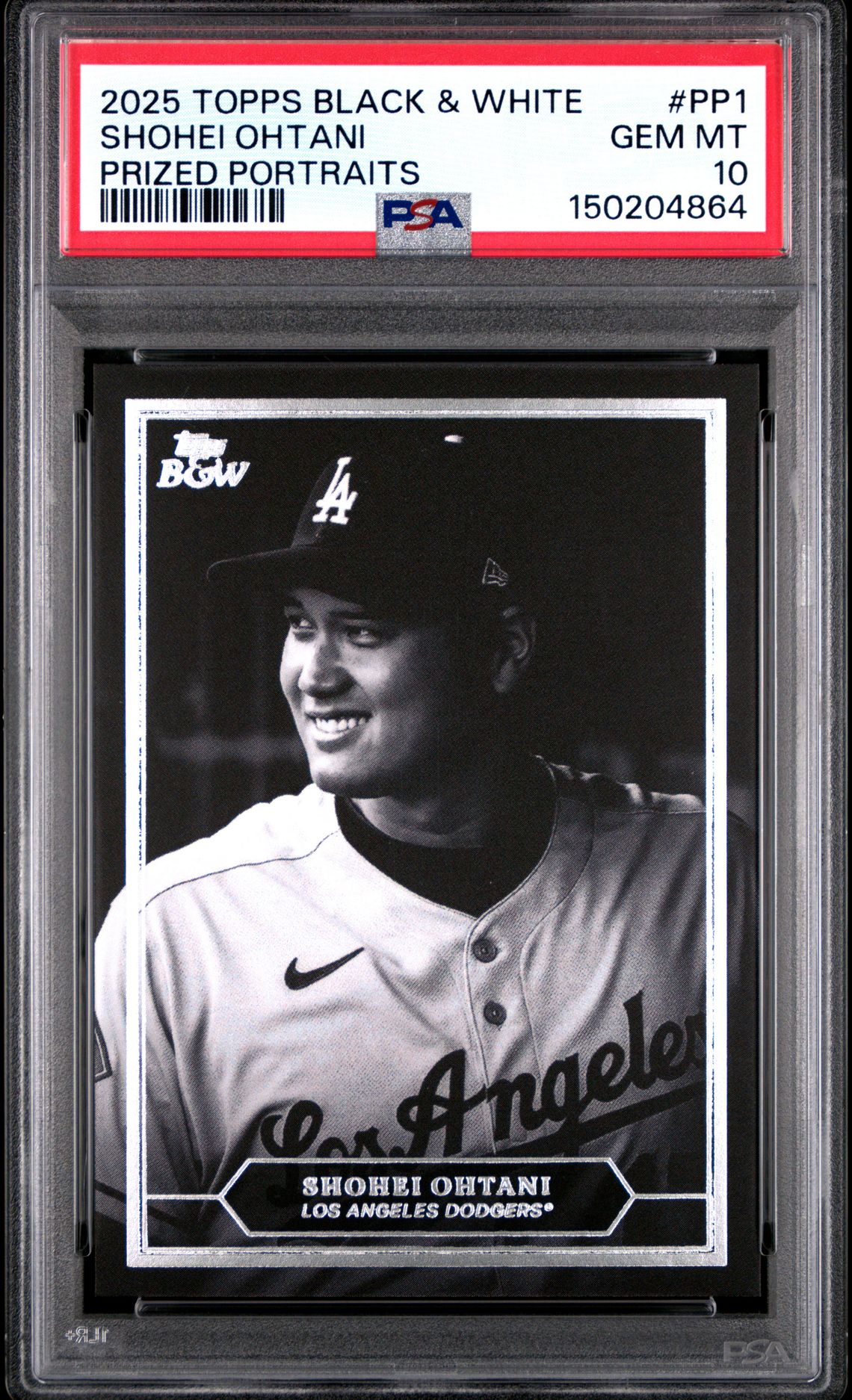 2025 Topps TOPPS BLACK AND WHITE PRIZED PORTRAITS #PP1 Shohei Ohtani front