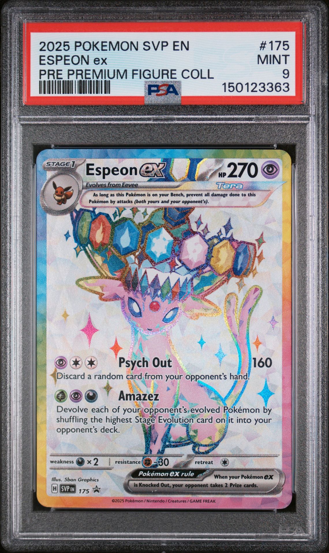 2025 Pokemon POKEMON SVP EN-SV BLACK STAR PROMO PRE PREMIUM FIGURE COLL #175 Espeon Ex front