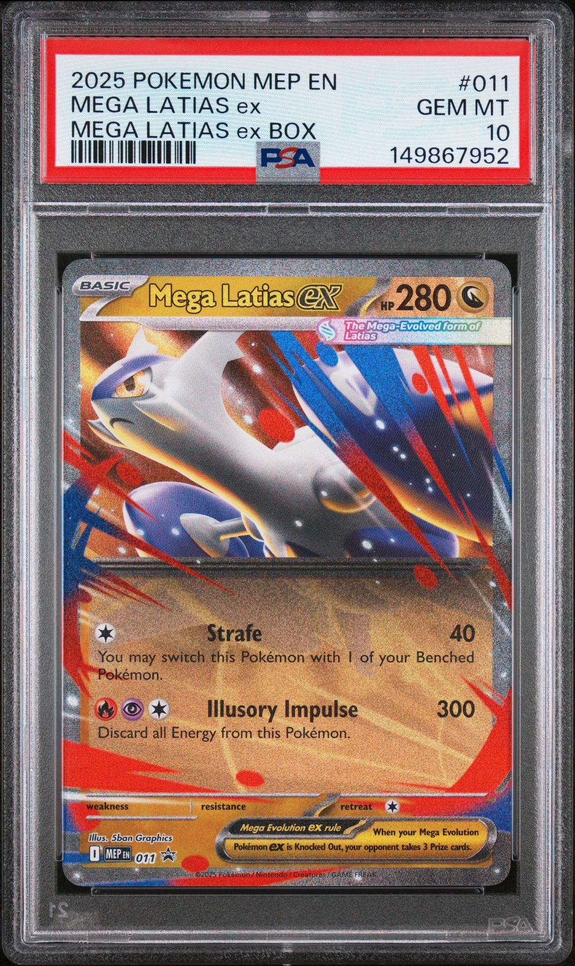 2025 Pokemon POKEMON MEP EN-ME BLACK STAR PROMO MEGA LATIAS EX BOX #011 Mega Latias Ex front