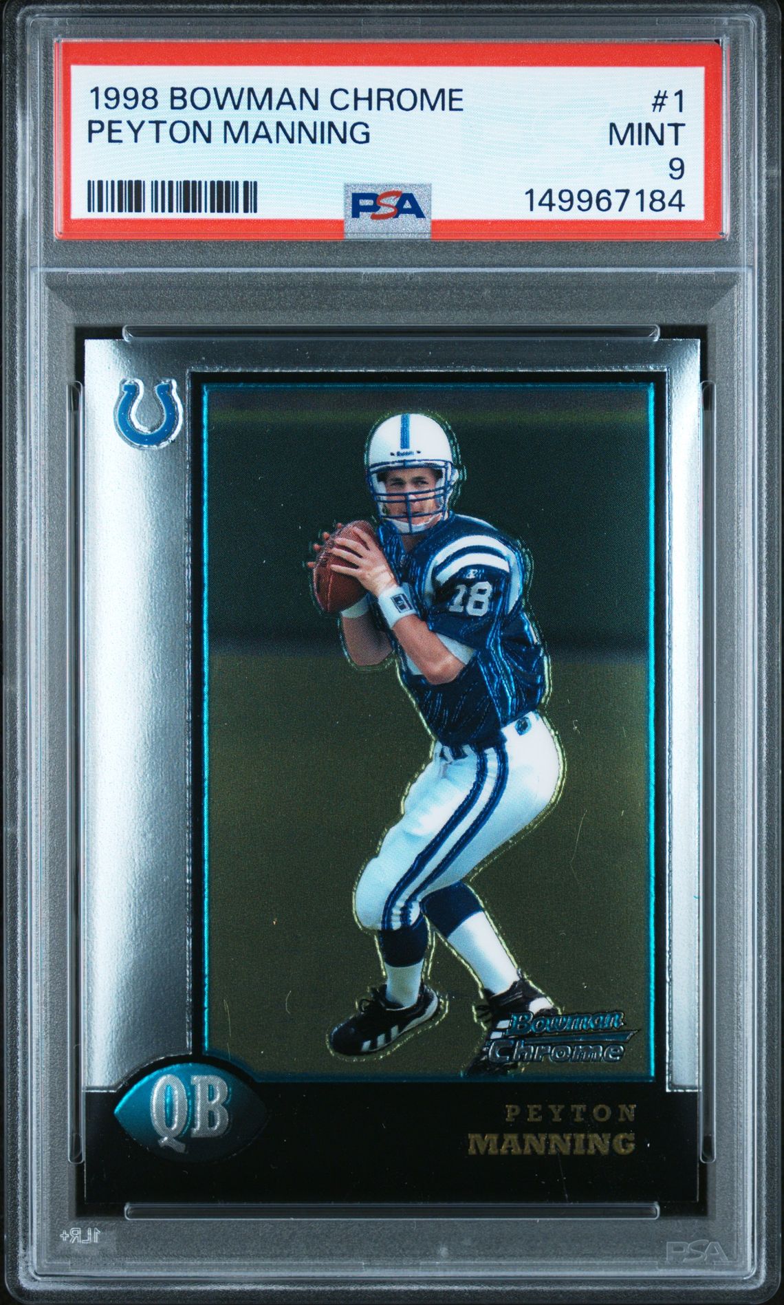 1998 Bowman Chrome BOWMAN CHROME #1 Peyton Manning front