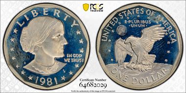 1981-S SBA$1 Type 1 PR67DCAM