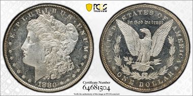 1880 $1 MS62DMPL