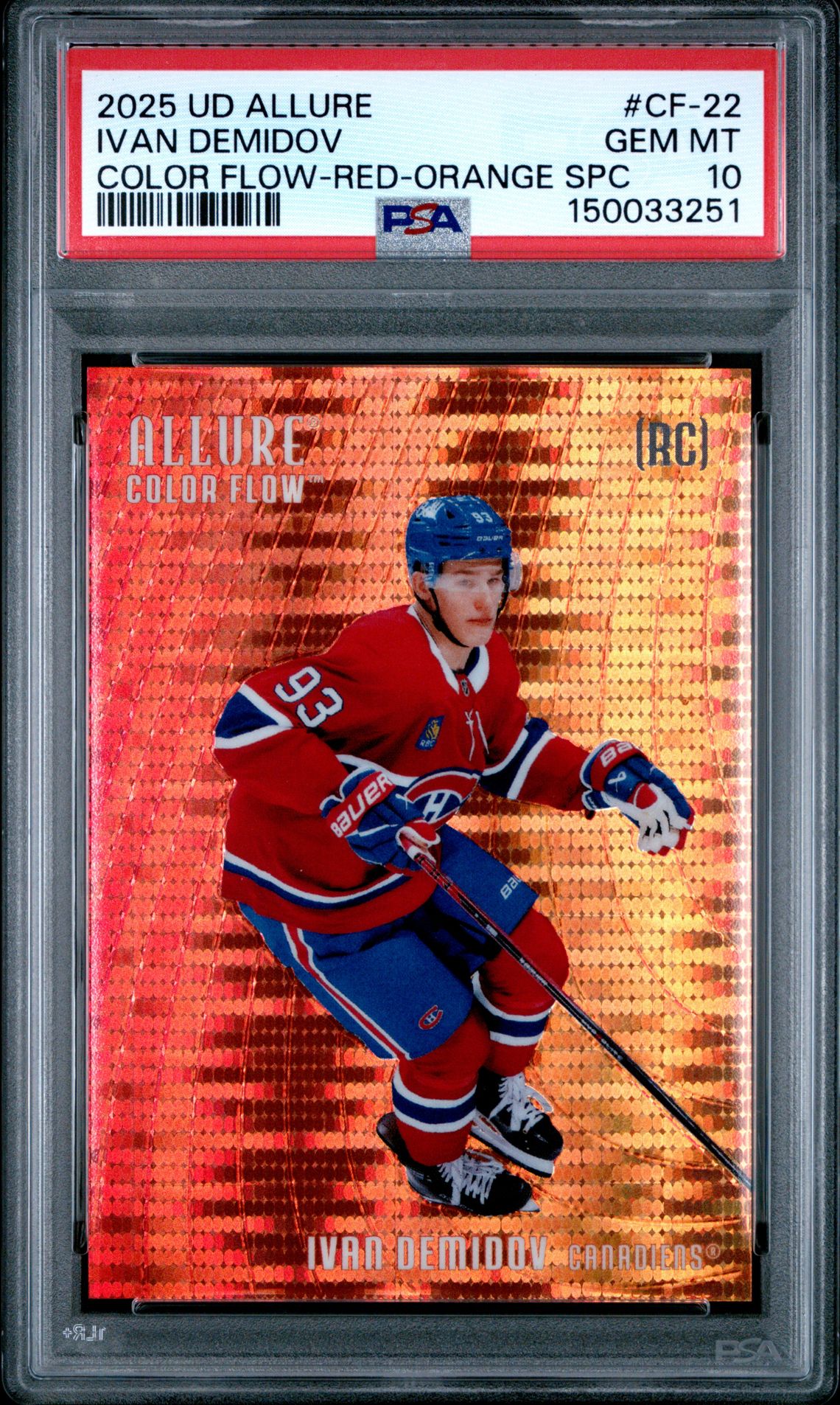 2025 Upper Deck UPPER DECK ALLURE COLOR FLOW RED-ORG SPCT #CF-22 Ivan Demidov front