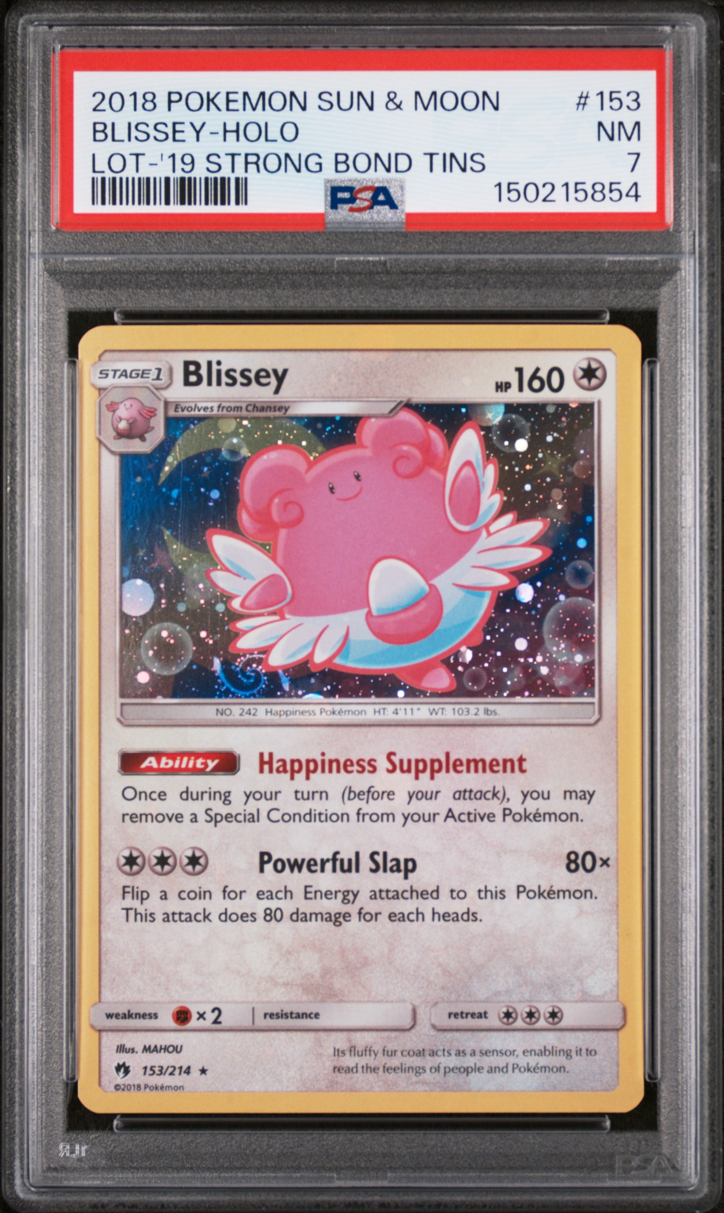 2018 #153 Blissey-Holo PSA 7 Sun & Moon Lost Thunder
