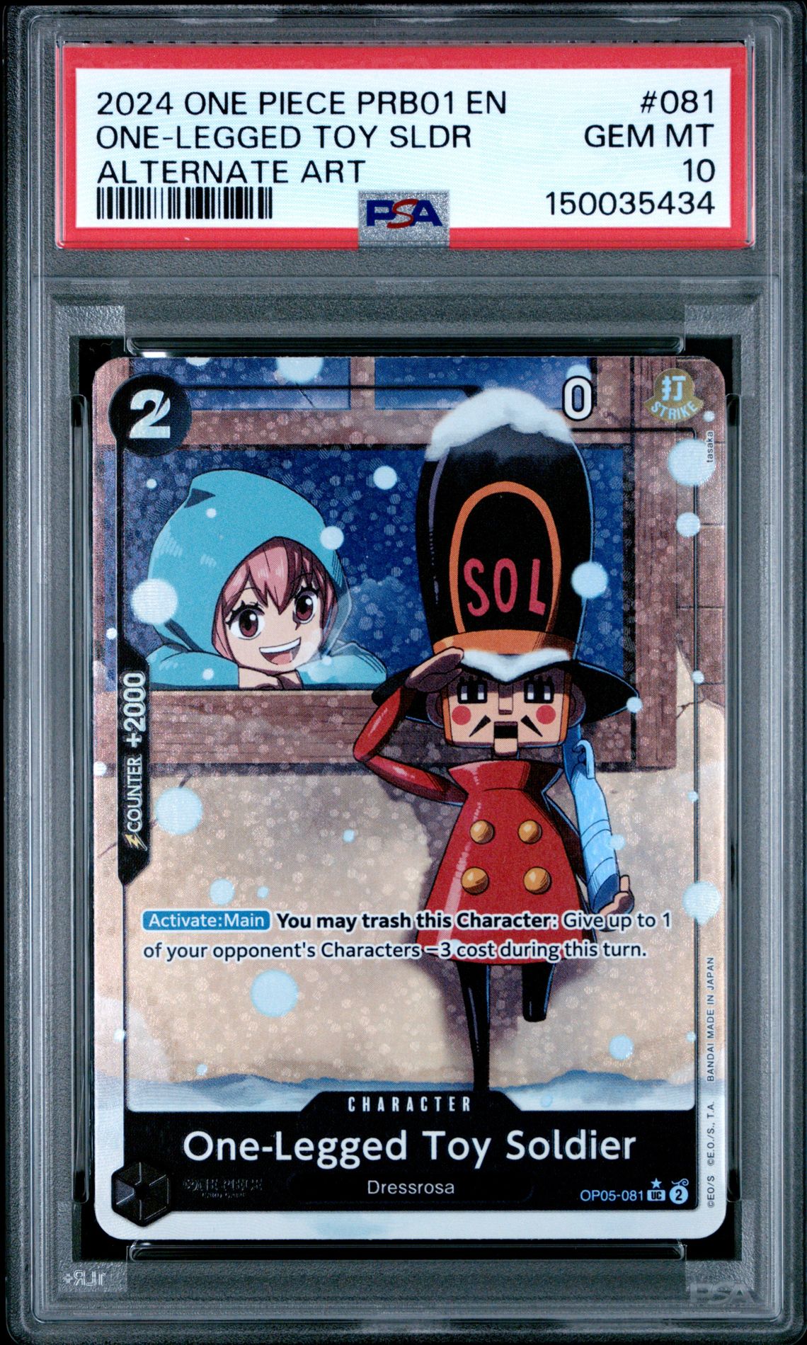 2024 One Piece ONE PIECE PRB01-PREMIUM BOOSTER -ONE PIECE CARD THE BEST- ALTERNATE ART #081 One-Legged Toy Sldr front