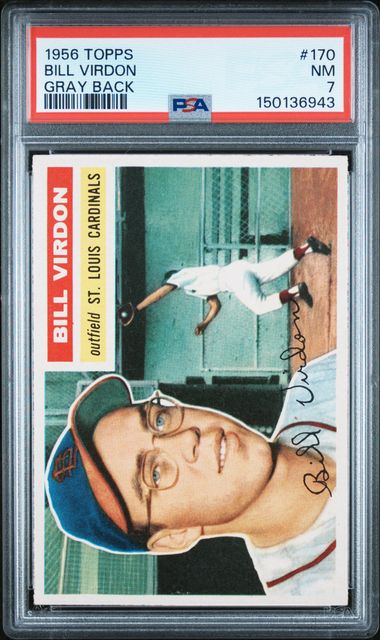 1956 Topps #170 Gray Bill Virdon front
