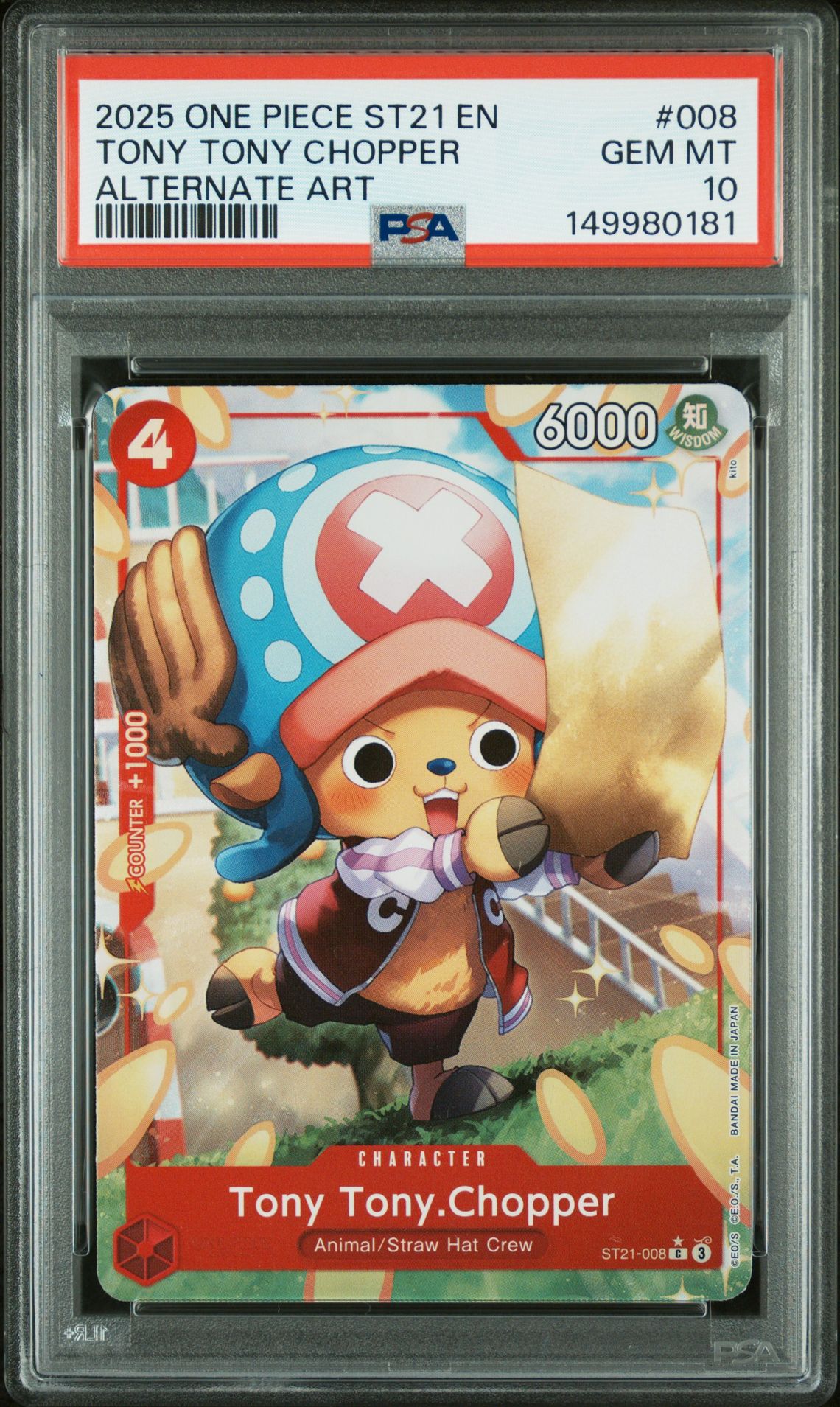 2025 One Piece ONE PIECE STARTER DECK ST21-EX GEAR 5 ALTERNATE ART #008 Tony Tony Chopper front