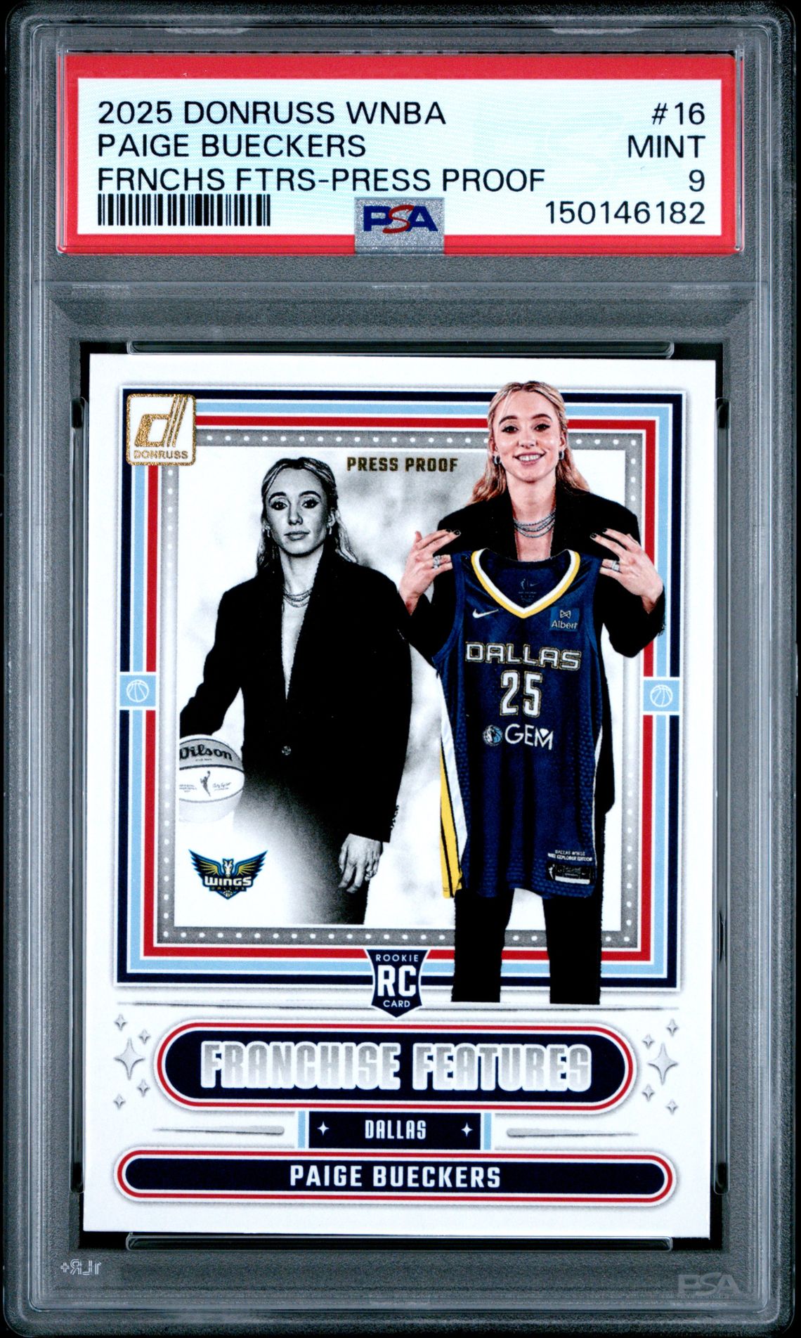 2025 Panini PANINI DONRUSS WNBA FRANCHISE FEATURES FRAN FEATURES-PRESS PROOF #16 Paige Bueckers front