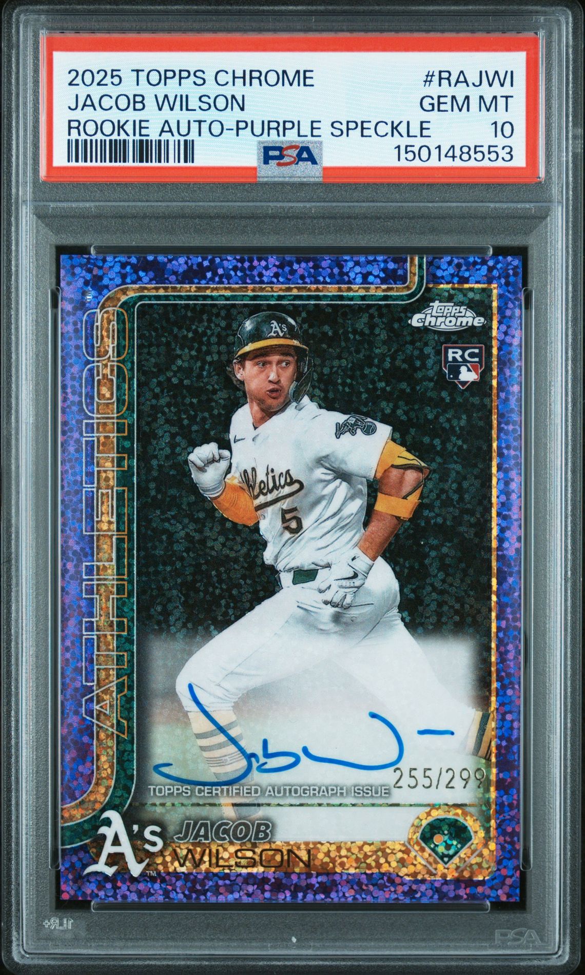2025 Topps TOPPS CHROME ROOKIE AUTOGRAPHS PURPLE SPECKLE #RAJWI Jacob Wilson front
