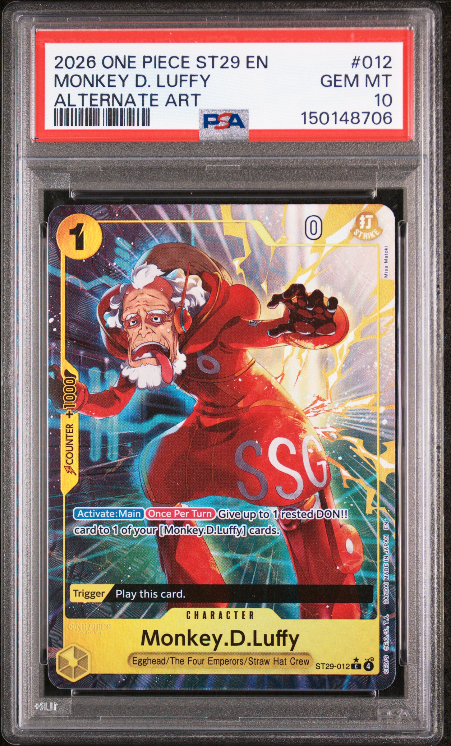 2026 #012 Monkey D. Luffy PSA 10 One Piece Starter Deck ST29-Egghead