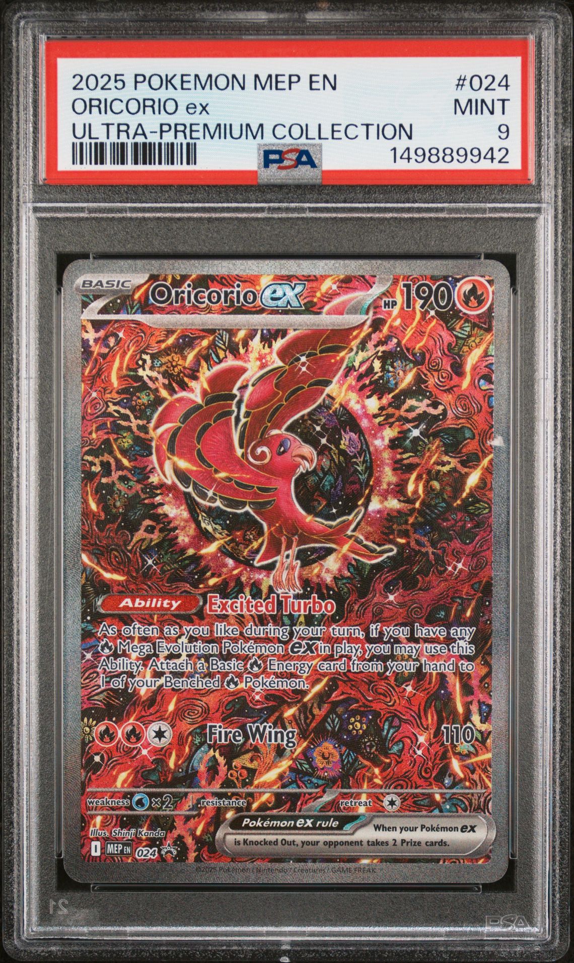 2025 Pokemon Mep En-Me Black Star Promo Oricorio Ex #024 (Ultra-Premium Collection) Mint 9 front
