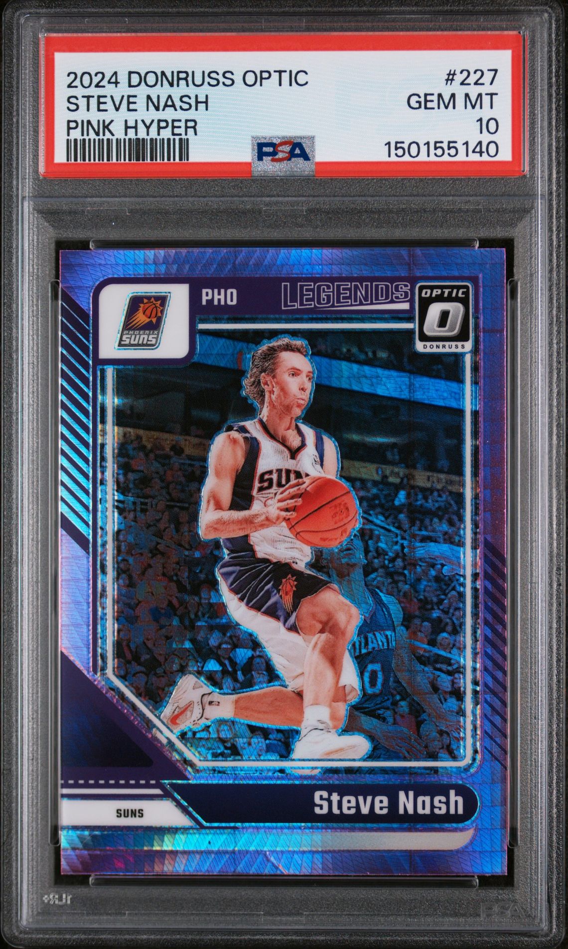 2024 Panini Donruss Optic Steve Nash #227 (Pink Hyper) Gem Mt 10 front view - PSA graded GEM MT 10