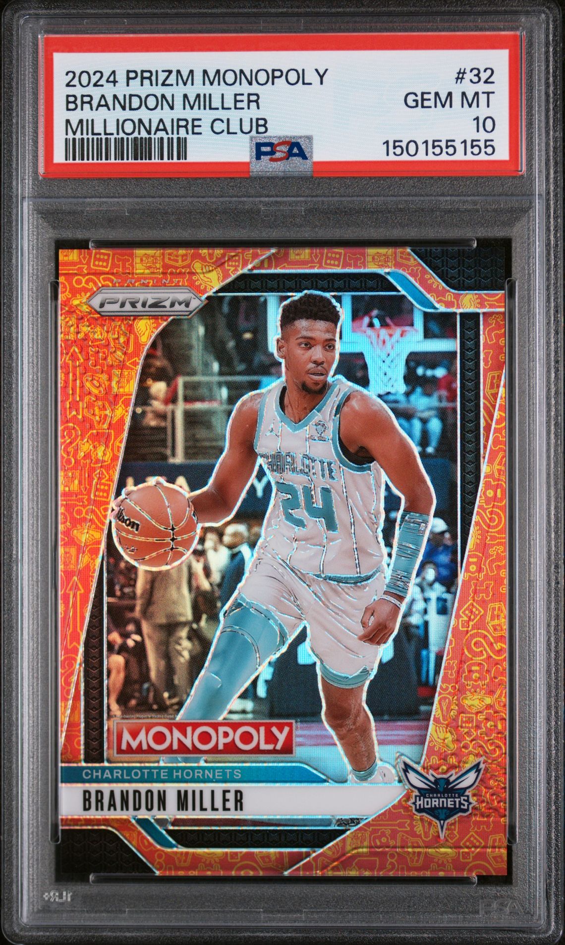 2024 Panini Prizm Monopoly Brandon Miller #32 (Millionaire Club) Gem Mt 10 front
