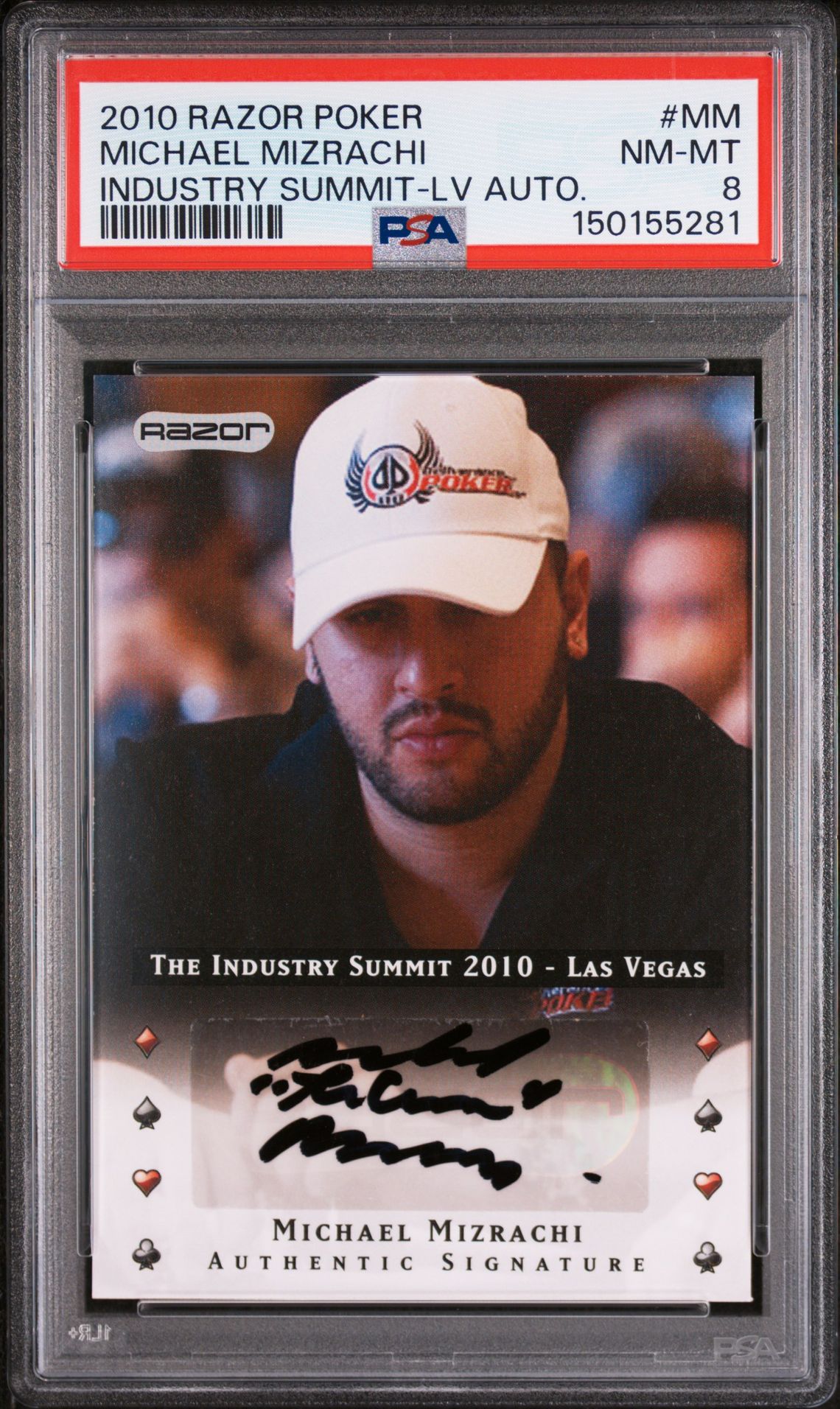 2010 RAZOR POKER THE INDUSTRY SUMMIT-LAS VEGAS AUTOGRAPHS LV AUTO. #MM Michael Mizrachi front