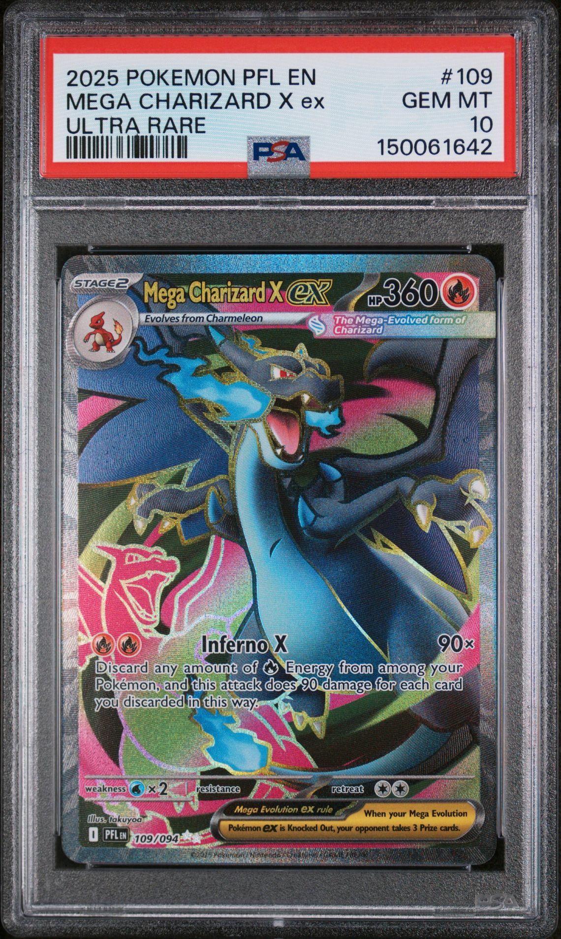 2025 Pokemon ULTRA RARE #109 Mega Charizard X EX front