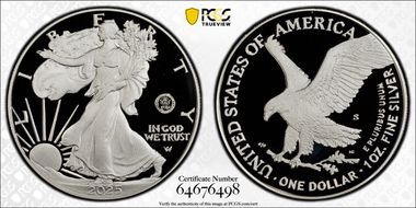 2025-S $1 Silver Eagle w/ U.S. Navy Privy 250th Anniversary PR70DCAM