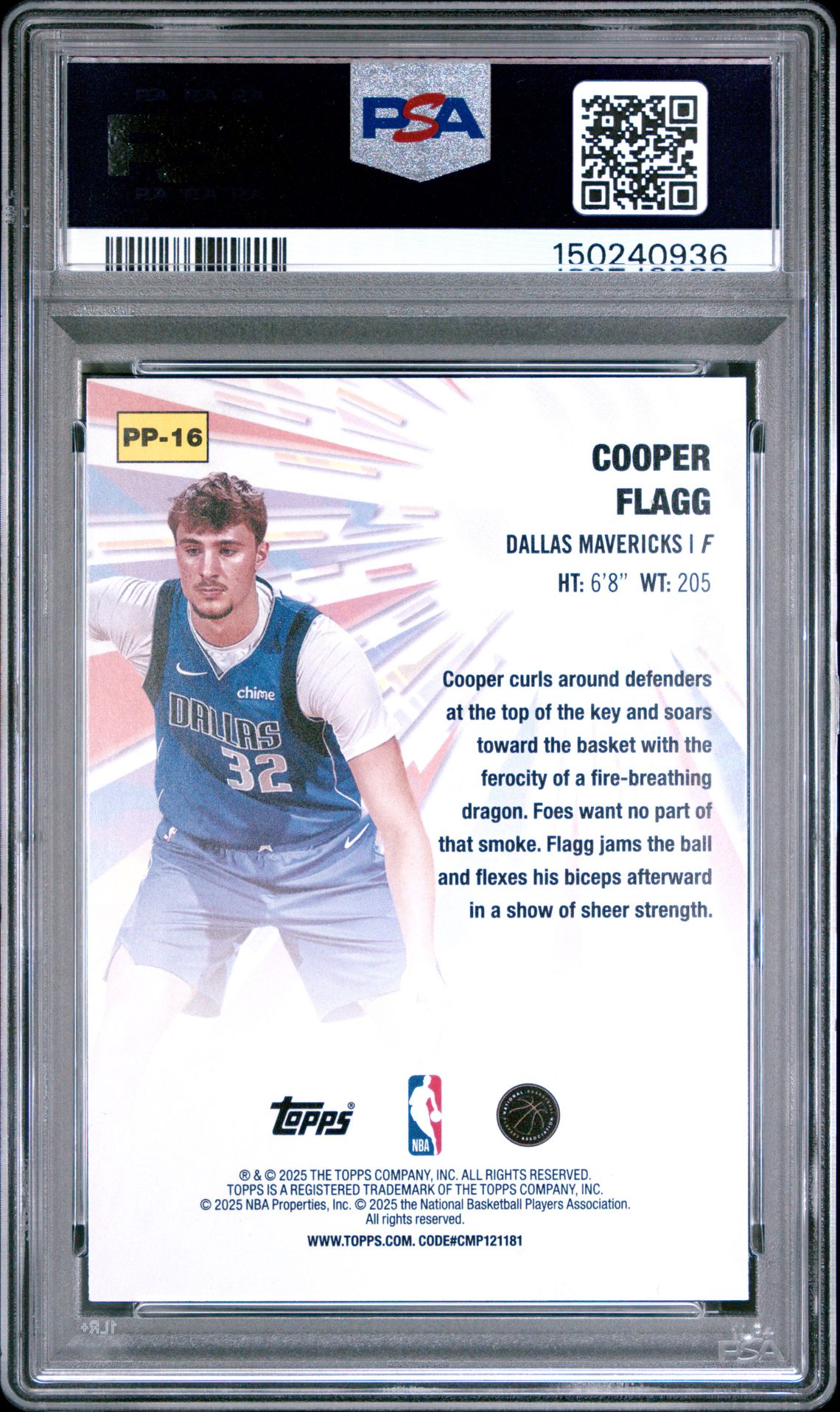 2025 Topps Power Players Cooper Flagg #Pp-16 Mint 9 back