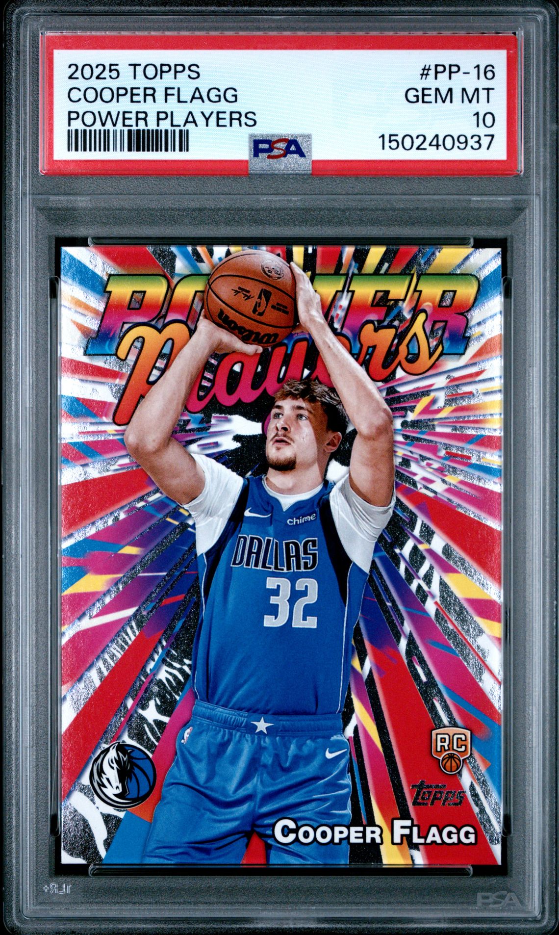 2025 TOPPS POWER PLAYERS COOPER FLAGG  PP-16 GEM MT 10 front