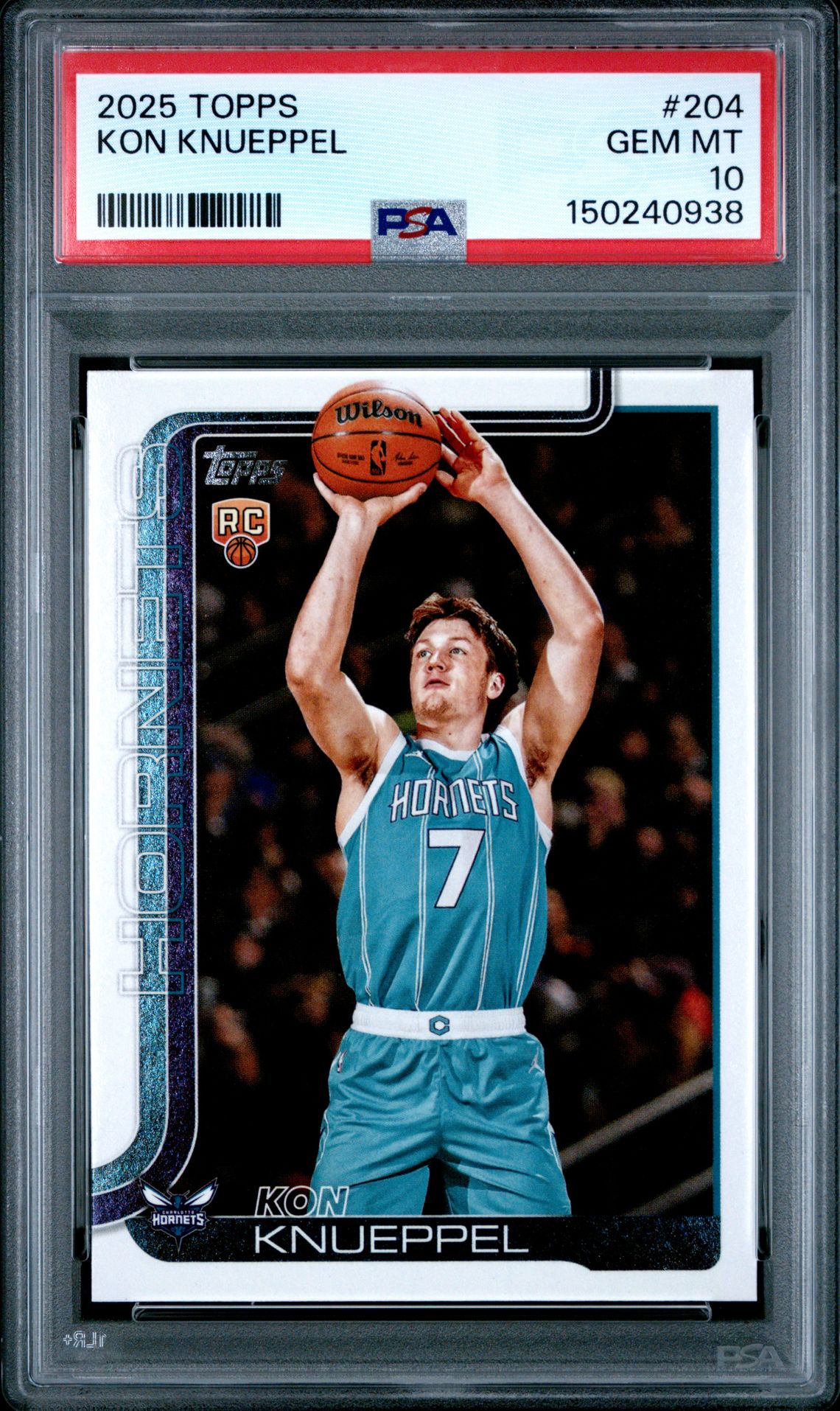 2025 Topps Kon Knueppel #204 Gem Mt 10 front view - PSA graded GEM MT 10
