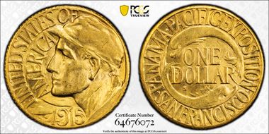 1915-S G$1 Panama-Pacific MS63