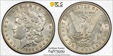 1886-S $1 VAM 2, S/S AU55