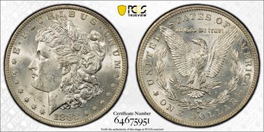1882-O/S $1 VAM 5, O/S Broken MS62