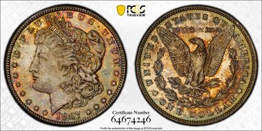 1887 $1 VAM 12, Alligator Eye MS64