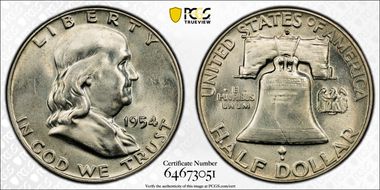 1954-D 50C MS64FBL