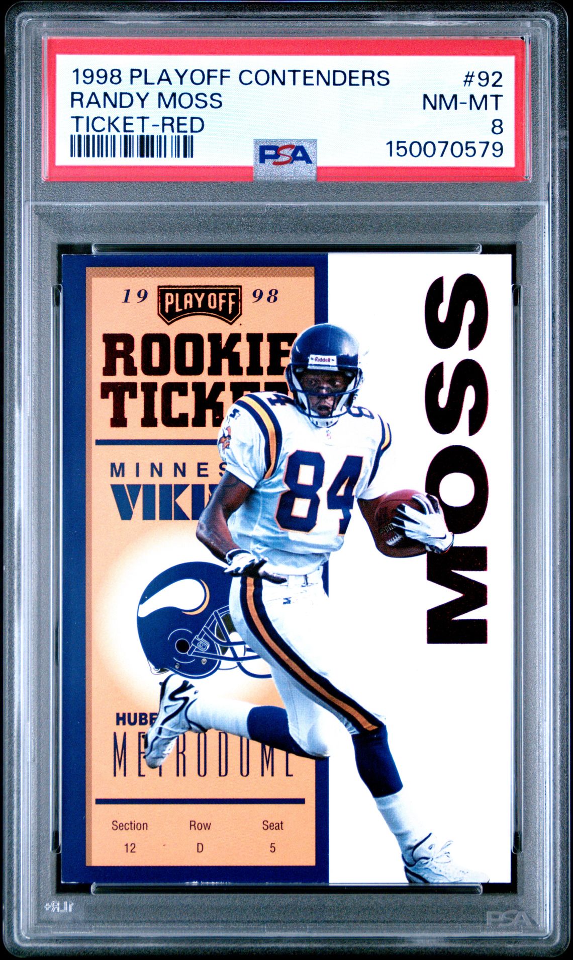 1998 Panini PLAYOFF CONTENDERS TICKET Red #92 Randy Moss front