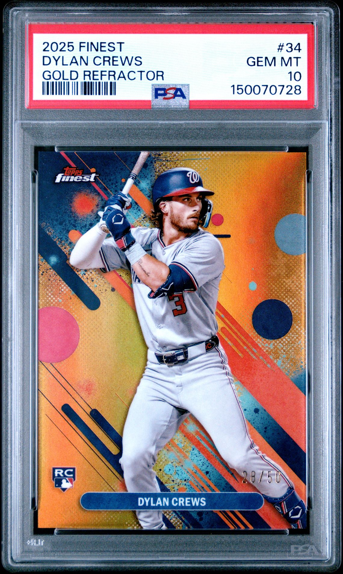2025 Topps Topps Finest Gold Refractor #34 Dylan Crews front