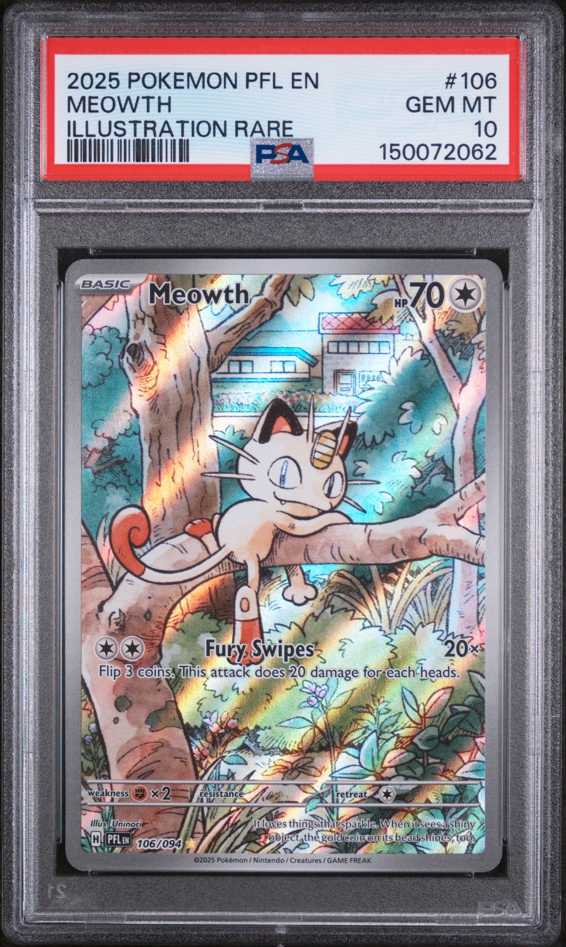 2025 Pokemon POKEMON PFL EN-PHANTASMAL FLAMES Holo #106 Meowth front