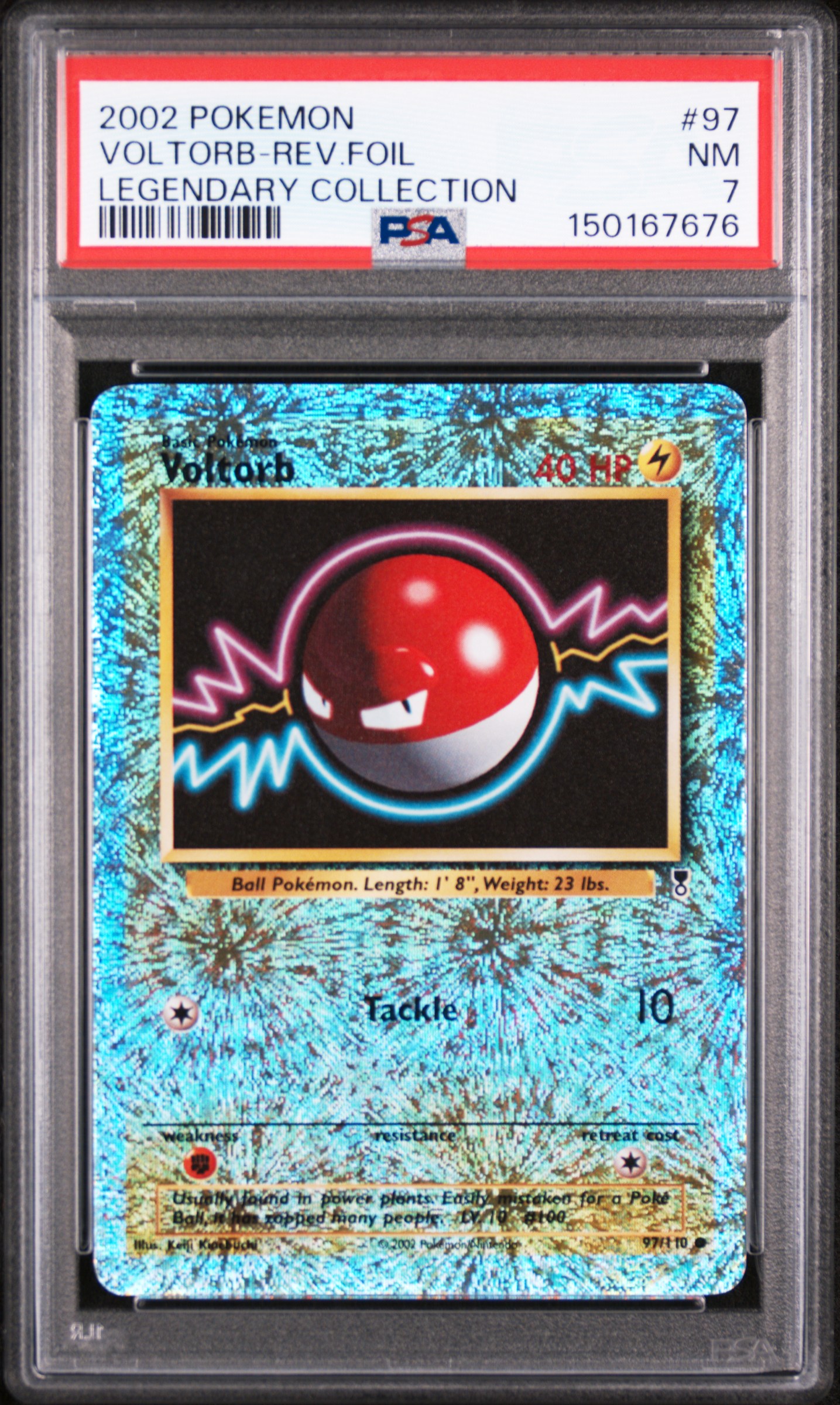 2002 #97 Voltorb-Reverse Foil PSA 7 Legendary Collection