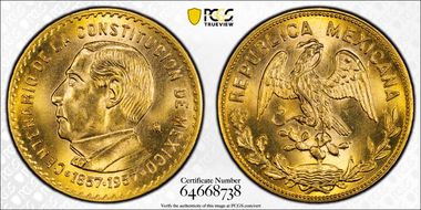 1957-Mo (10 P) Constitution X-M123a Au MS66