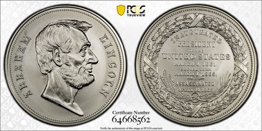 (2023) Medal Abraham Lincoln Silver Matte Finish MS69