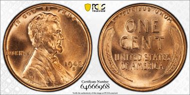 1942-D 1C MS65RD