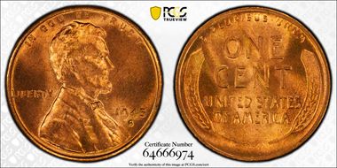 1945-S 1C MS65RD
