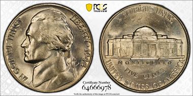 1942 5C Nickel MS64