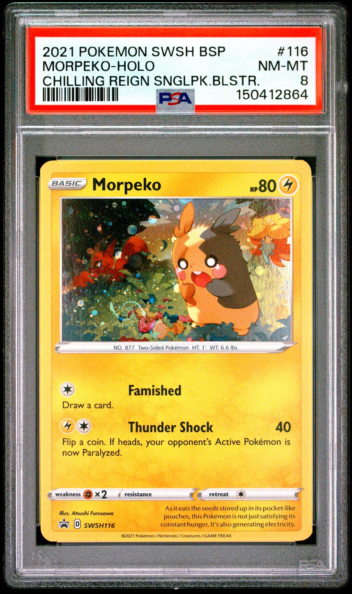 2021 Pokemon POKEMON SWSH BLACK STAR PROMO CHILLING REIGN SNGLPK.BLSTR. #116 Morpeko-Holo front