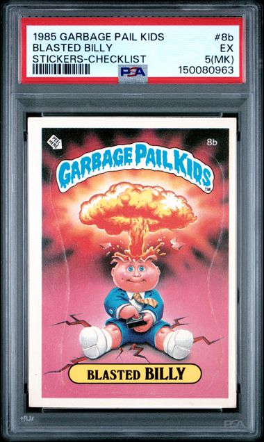 1985 Topps Garbage Pail Kids Series 1 Checklist #8B Blasted Billy front